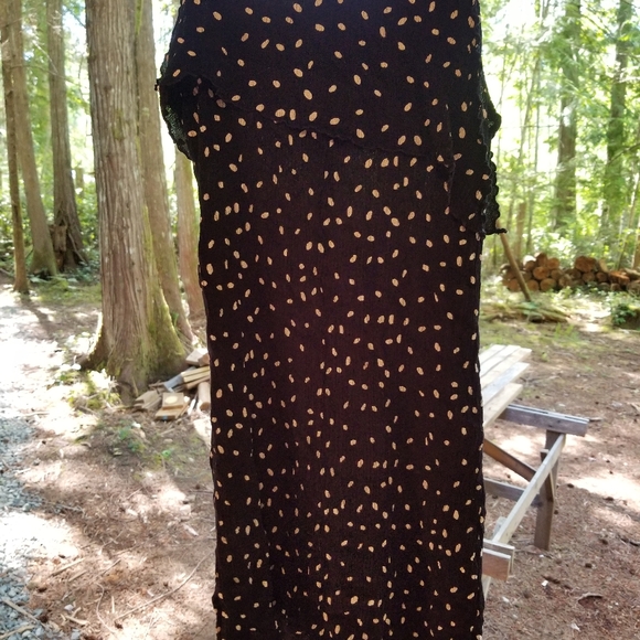 Midi Asymmetrical Polka Dot Scoop Neck Strap Dress Impasia Medium Black White - Picture 8 of 10